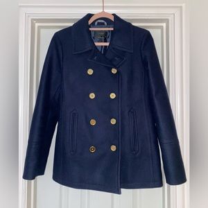 J. Crew Italian Wool Navy Pea Coat
